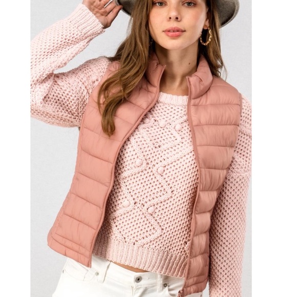 MAUVE PUFFER VEST - Picture 4 of 4